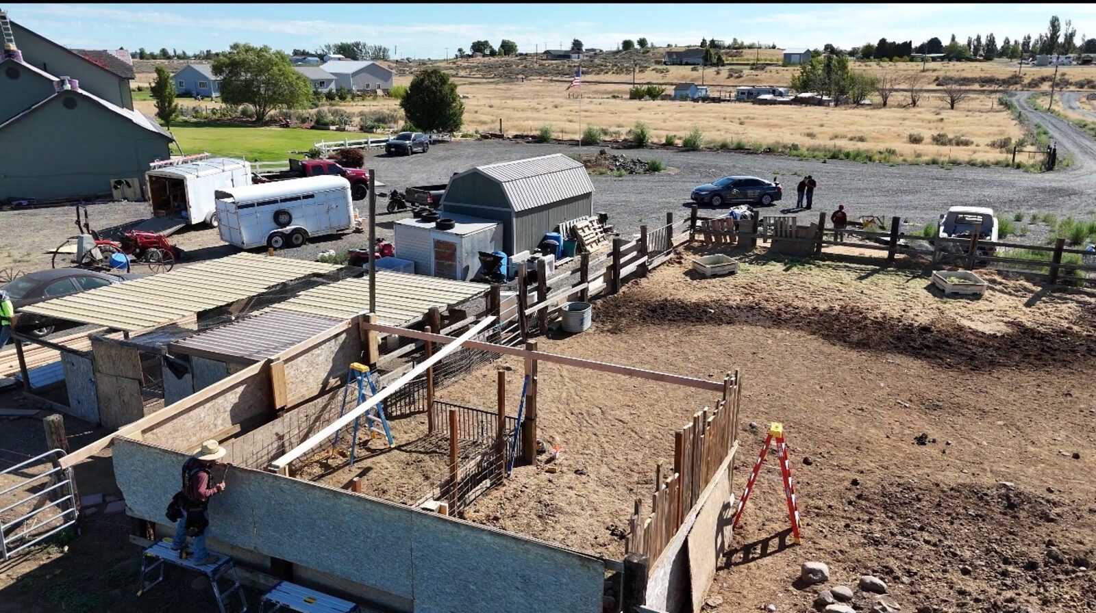 Custom outdoor structure under construction
